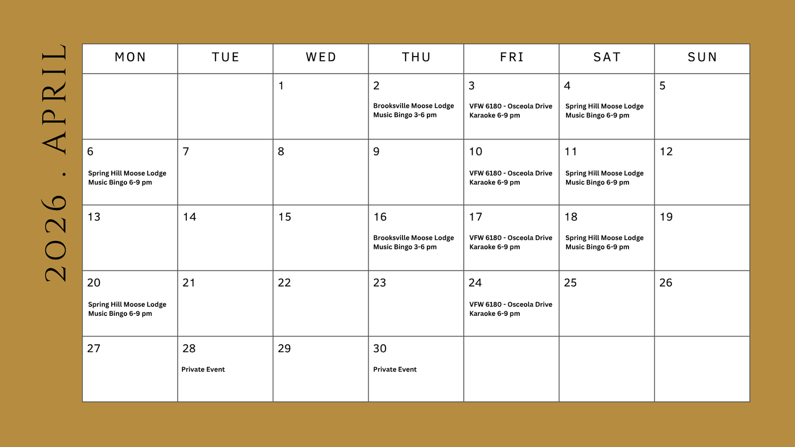 April Events