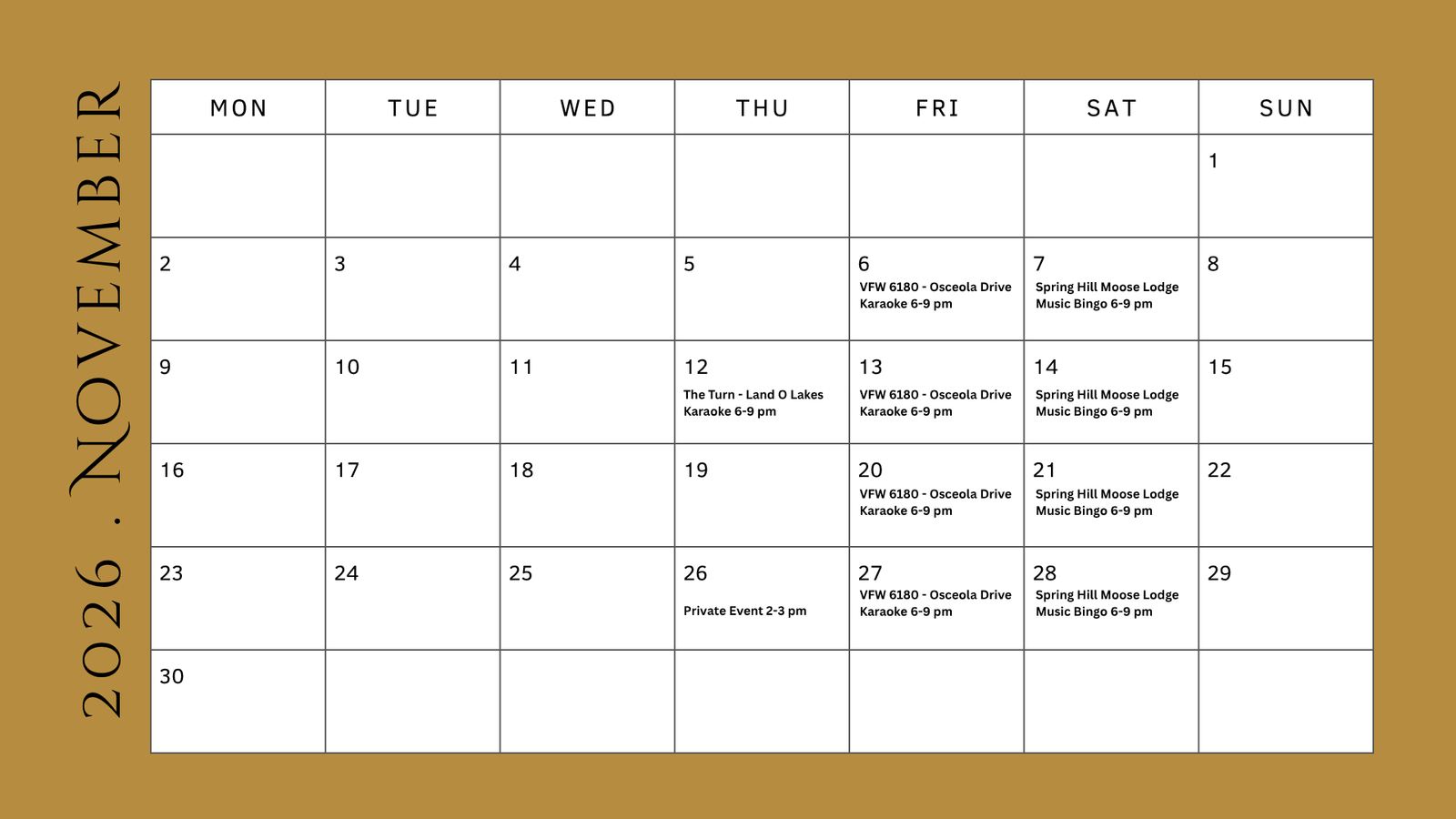 November Events