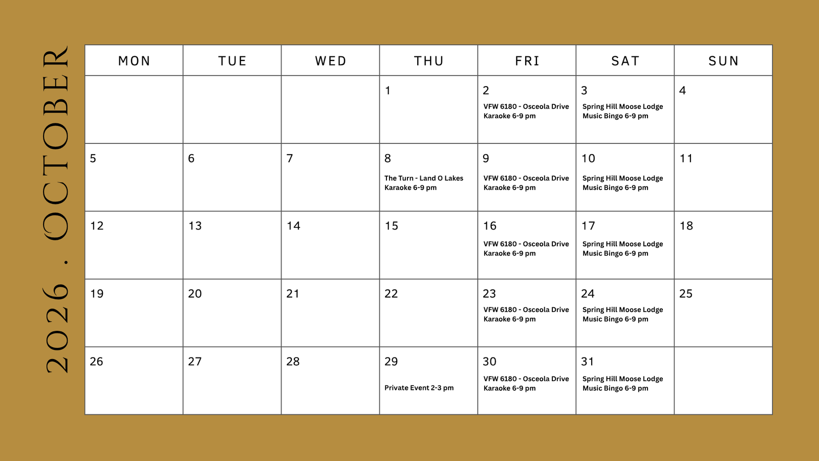 October Events
